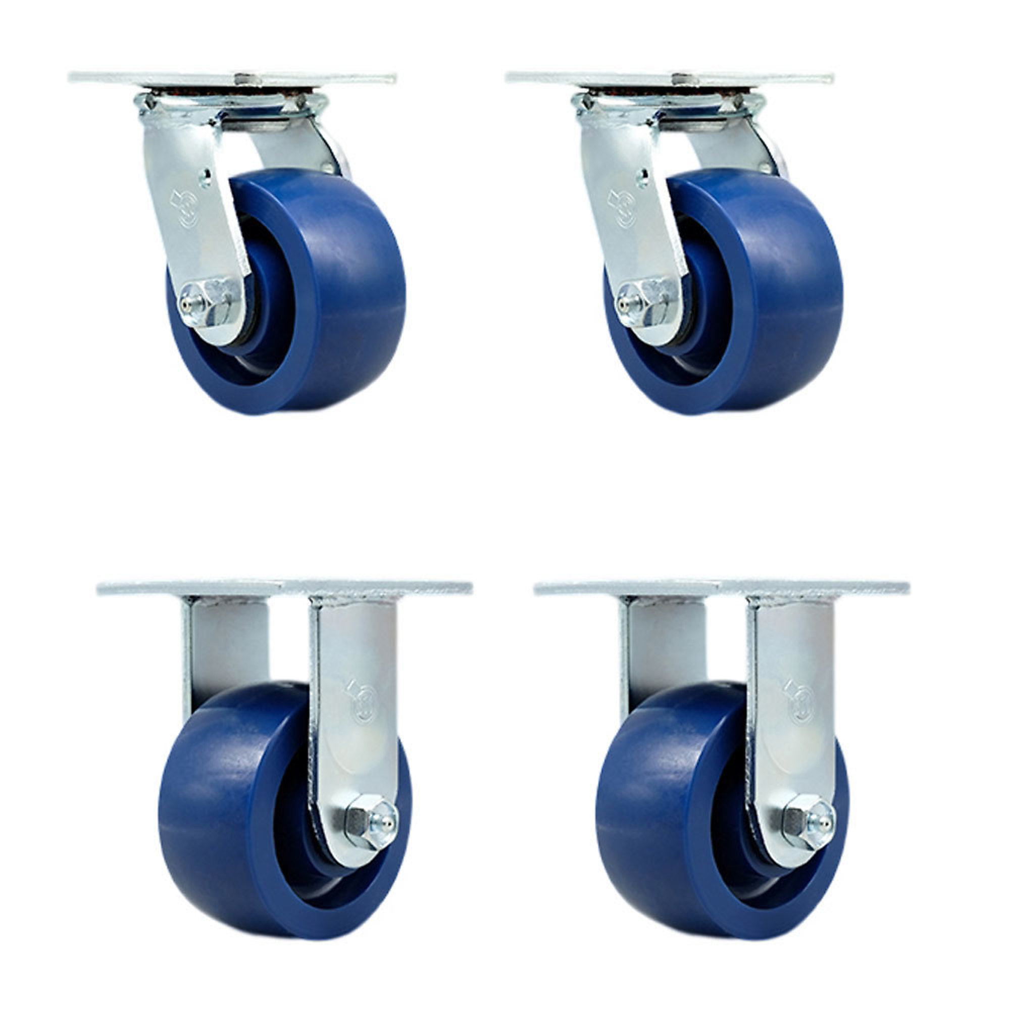 Service Caster, 4in. x 2in. Plate Casters, Wheel Diameter 4 in, Caster Type Swivel, Package (qty.) 4, Model# SCC-30CS420-SPUR-2-R420-2